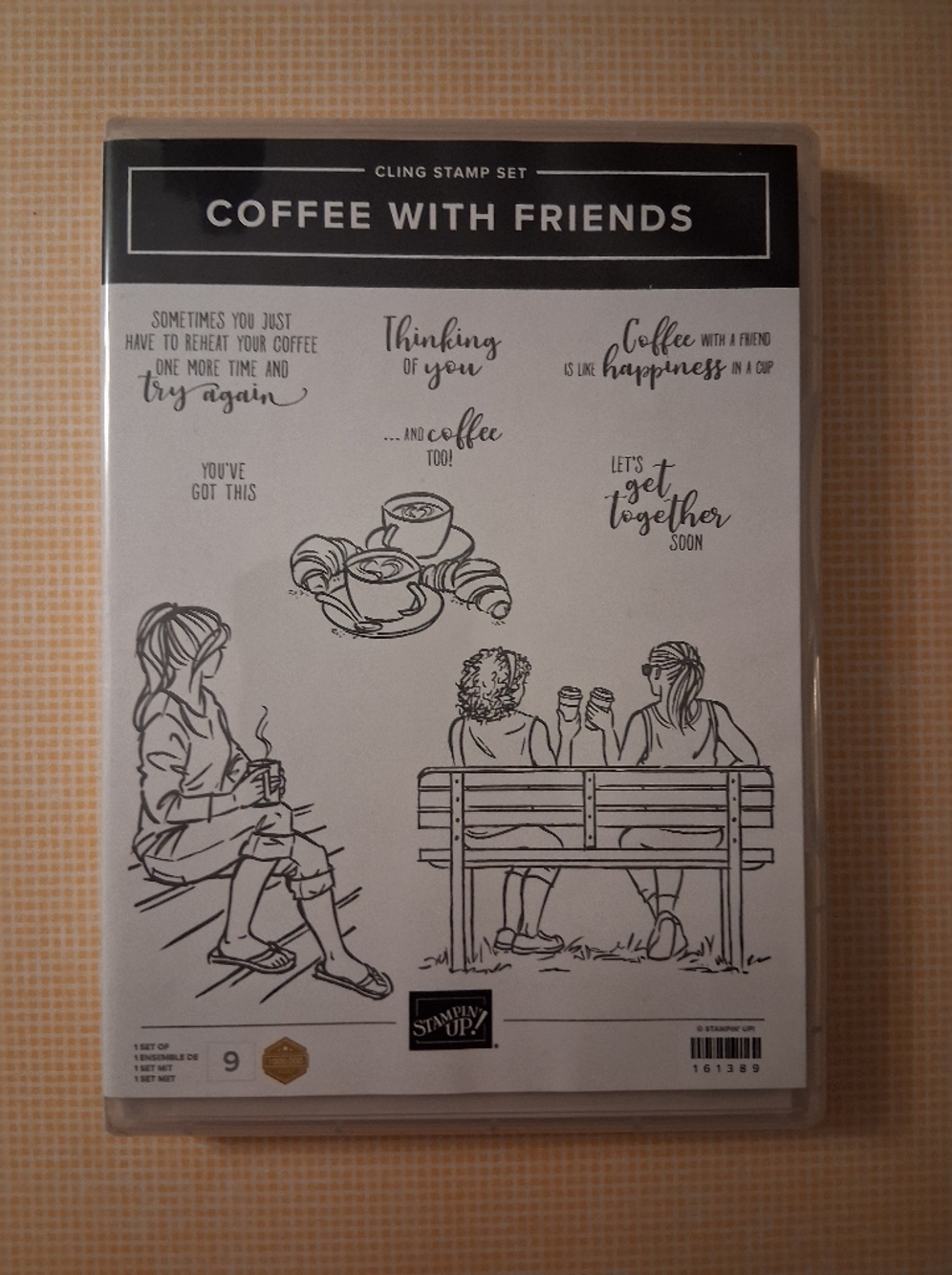 Stampin' Up! Coffee With Friends Cling Stamp Set - Black